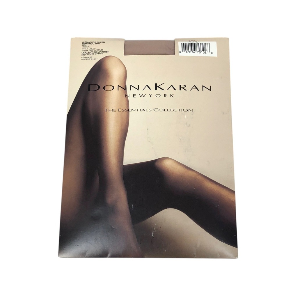 Donna Karan Signature Sheer Control Top Tights Pantyhose Medium Teak Style OA031